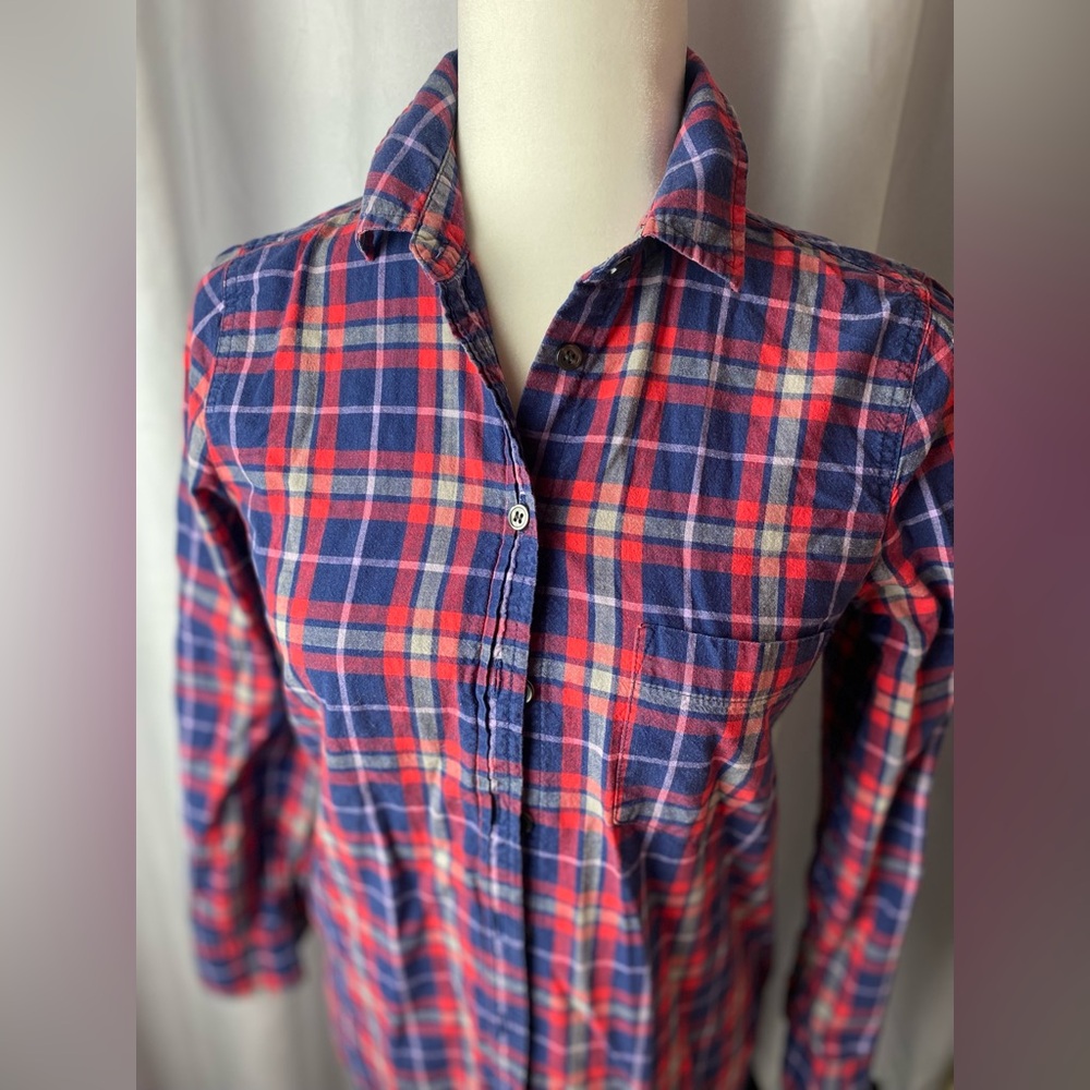 J. CREW Red and Blue Plaid Button Down Shirt